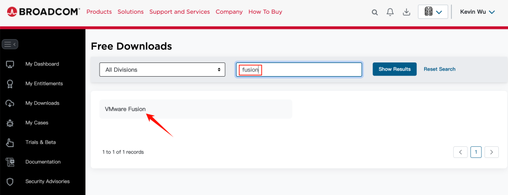在免费下载页面搜索VMware Fusion
