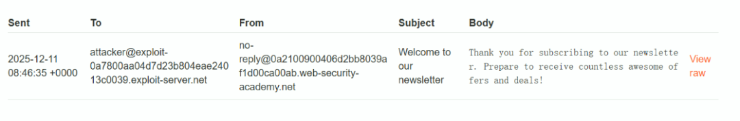 收到的订阅确认邮件