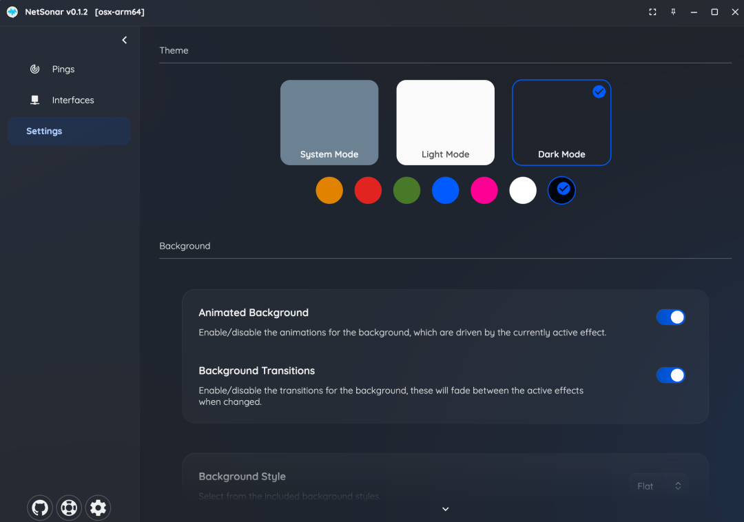 NetSonar 设置界面