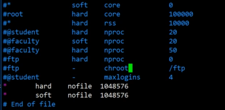 limits.conf配置文件修改示例