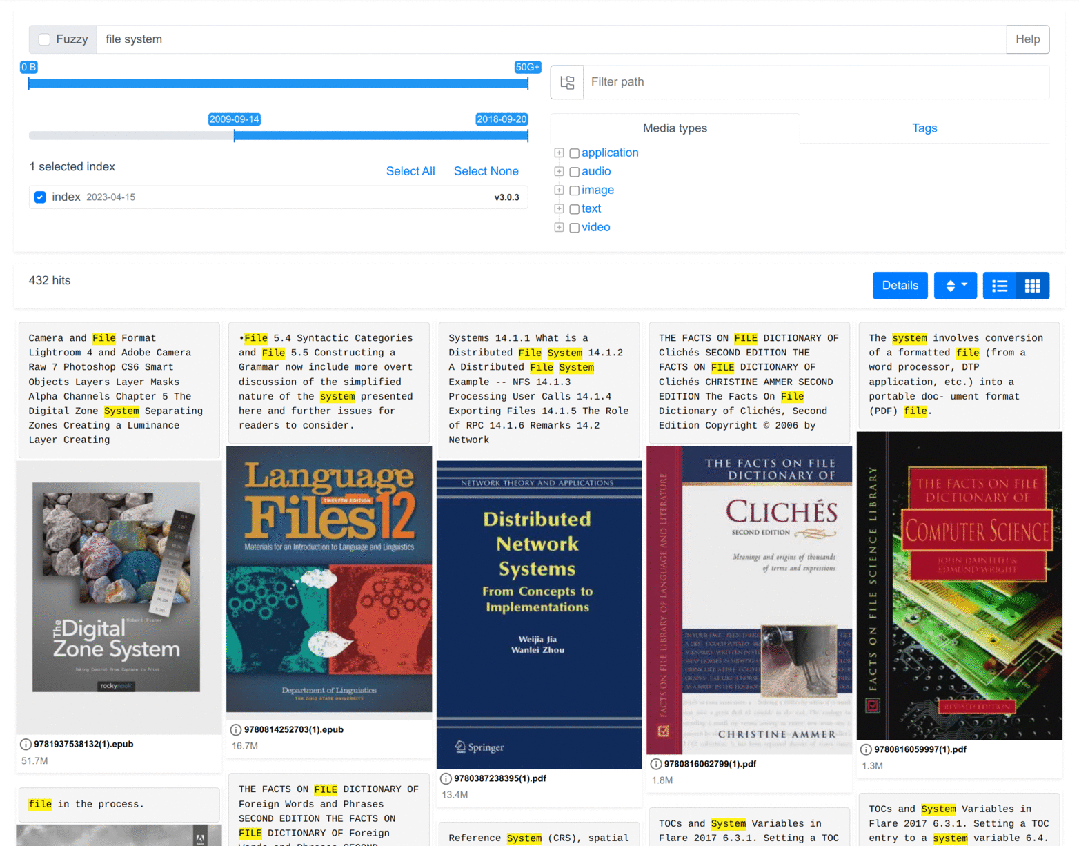 Sist2文件系统搜索界面演示