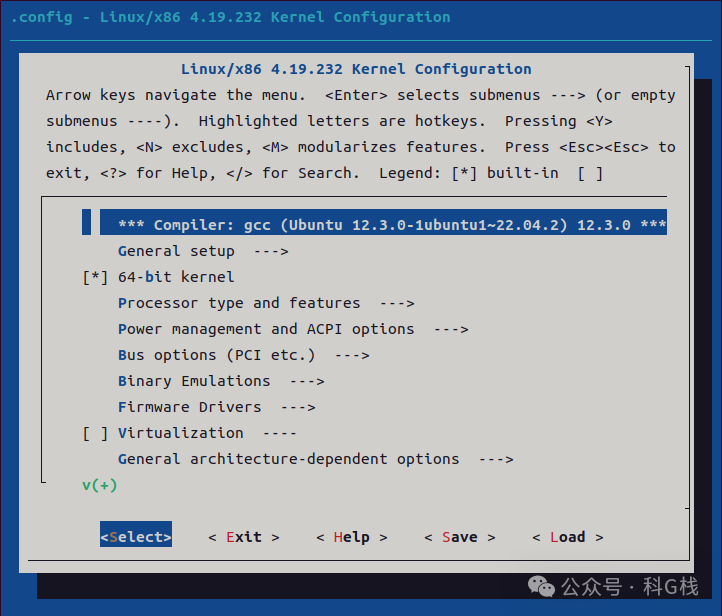 Linux内核menuconfig交互配置界面