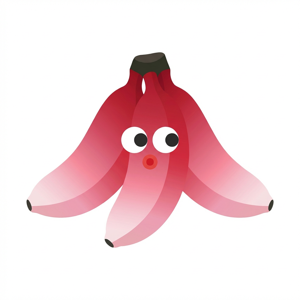 粉红色渐变拟人化香蕉表情惊讶