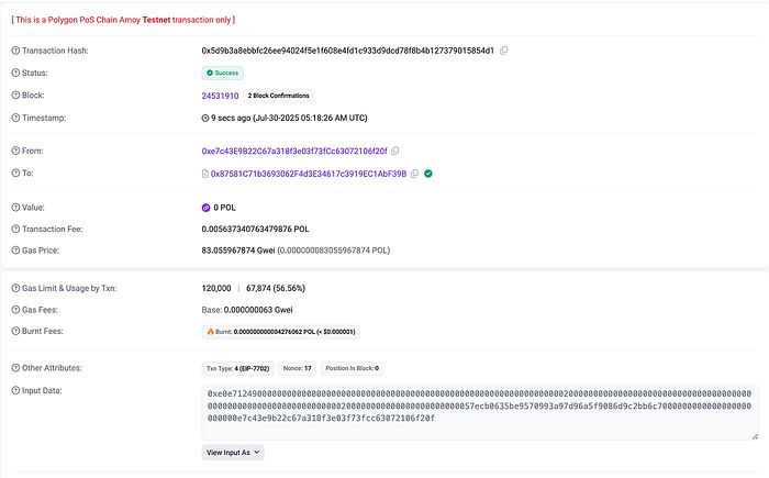 Polygon PoS链交易详情截图