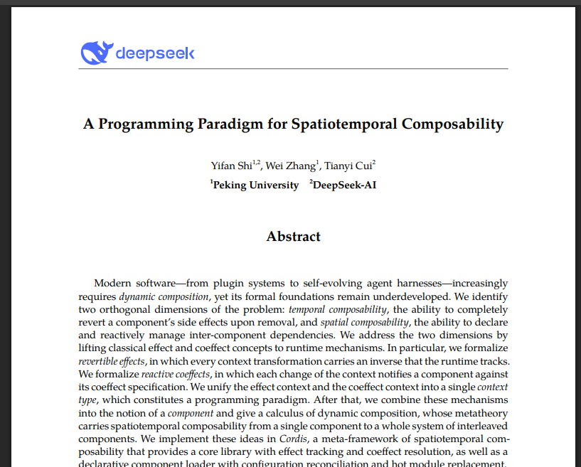 Cordis 学术论文首页:A Programming Paradigm for Spatiotemporal Composability