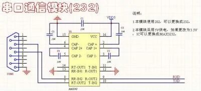 单路RS232通信模块电路图