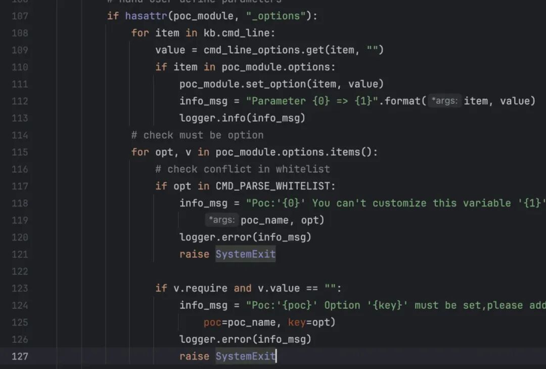处理用户自定义参数代码