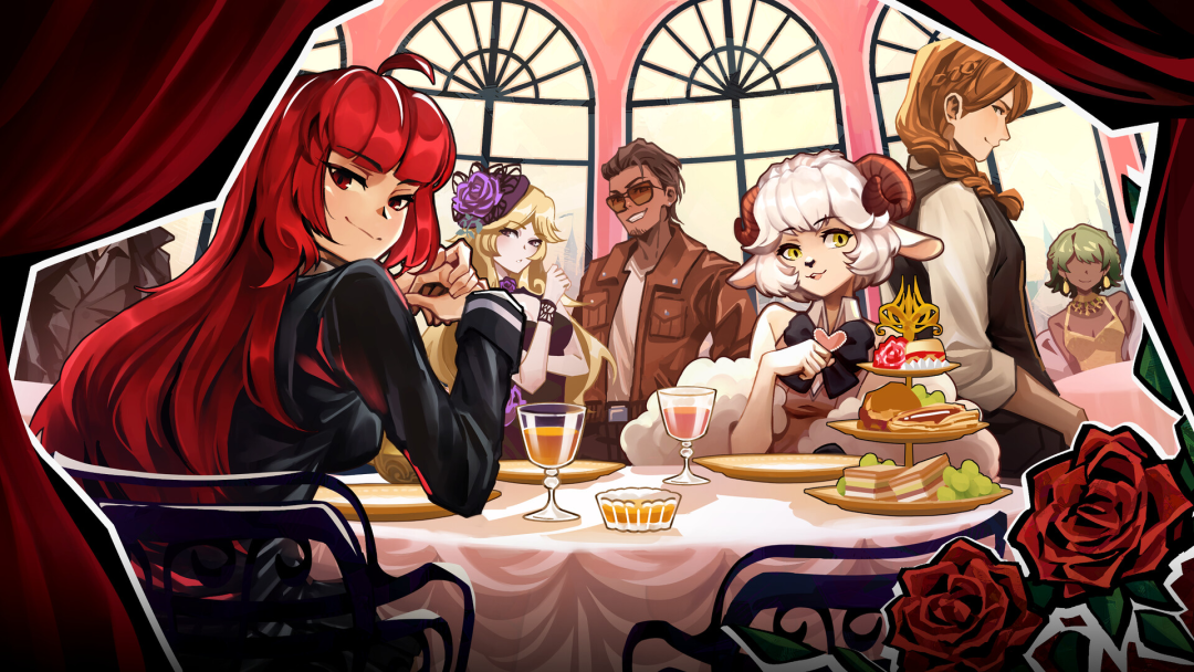 《Pick Me Pick Me》游戏的角色聚会场景插画