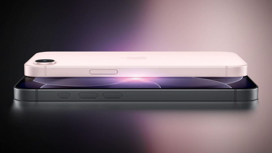 iPhone 17e与另一款iPhone侧面叠放对比