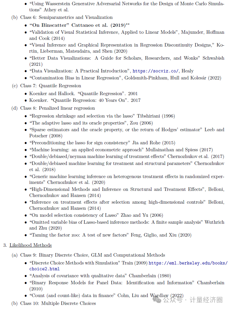 课程大纲第三部分阅读文献列表