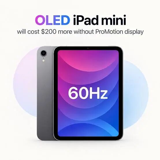 OLED iPad mini 60Hz 屏幕宣传图