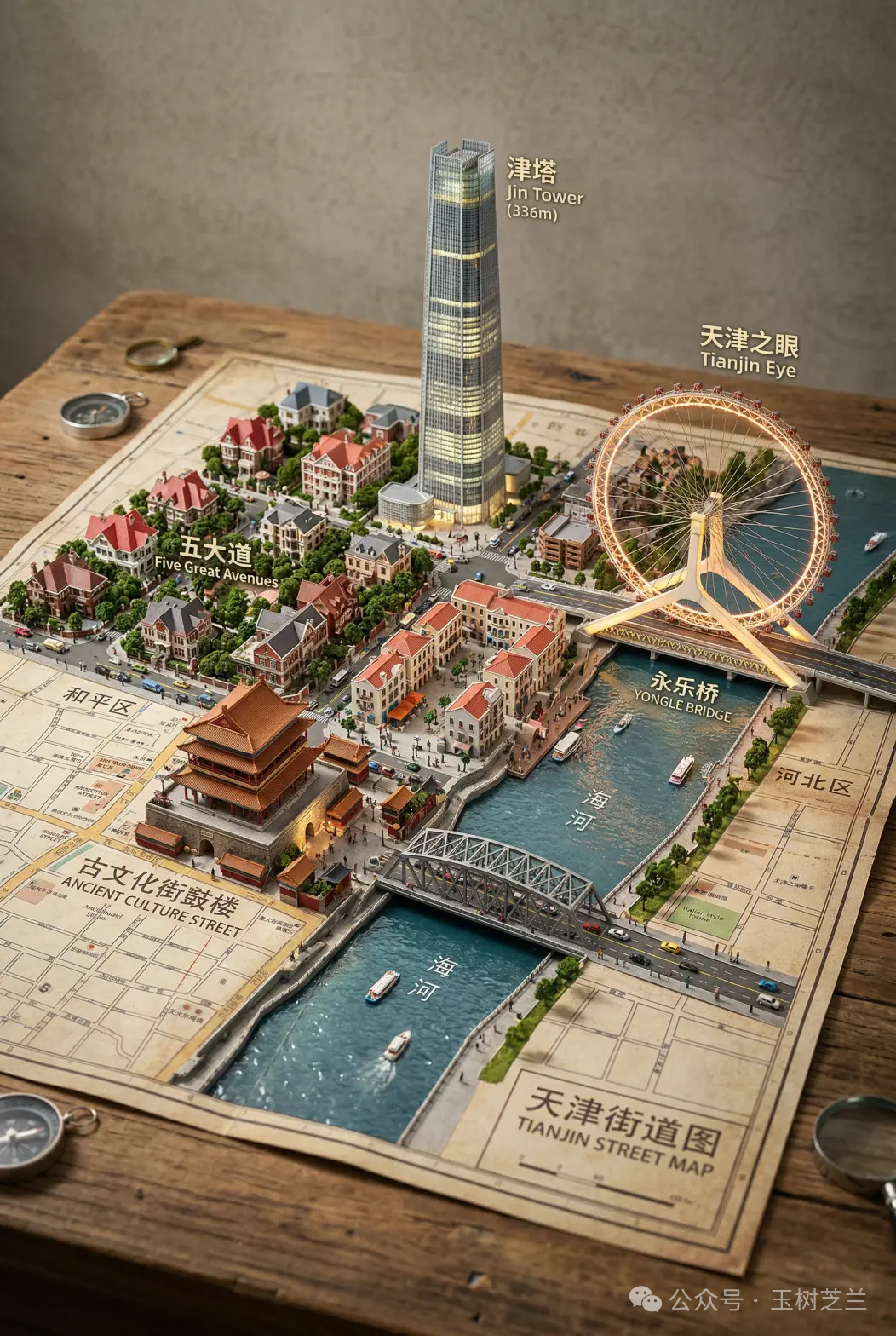 天津微缩立体城市地图