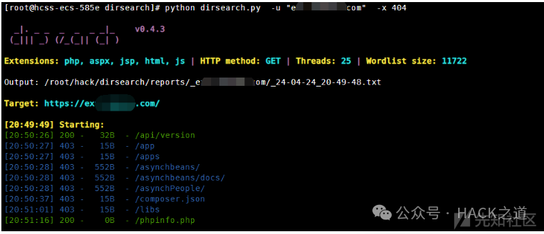 目录扫描工具运行示例