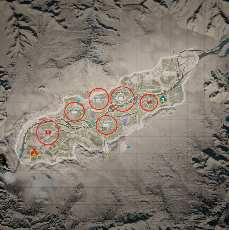 战术小队Squad占点模式地图点位分布