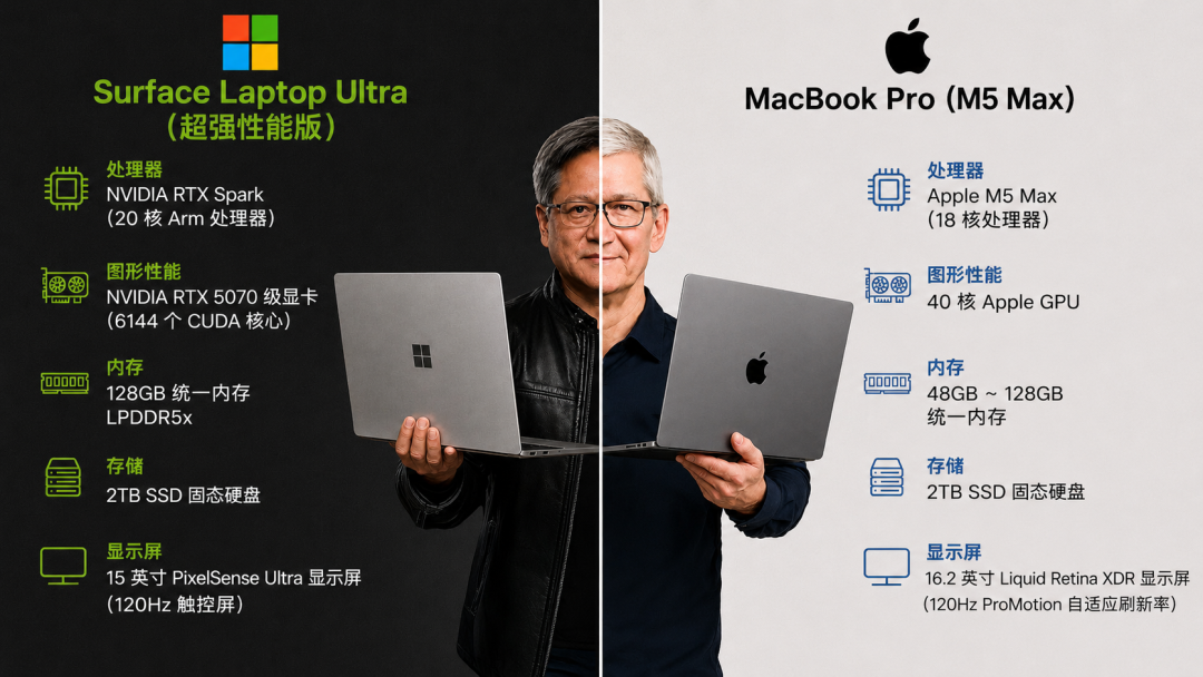 Surface Laptop Ultra 与 MacBook Pro 配置对比