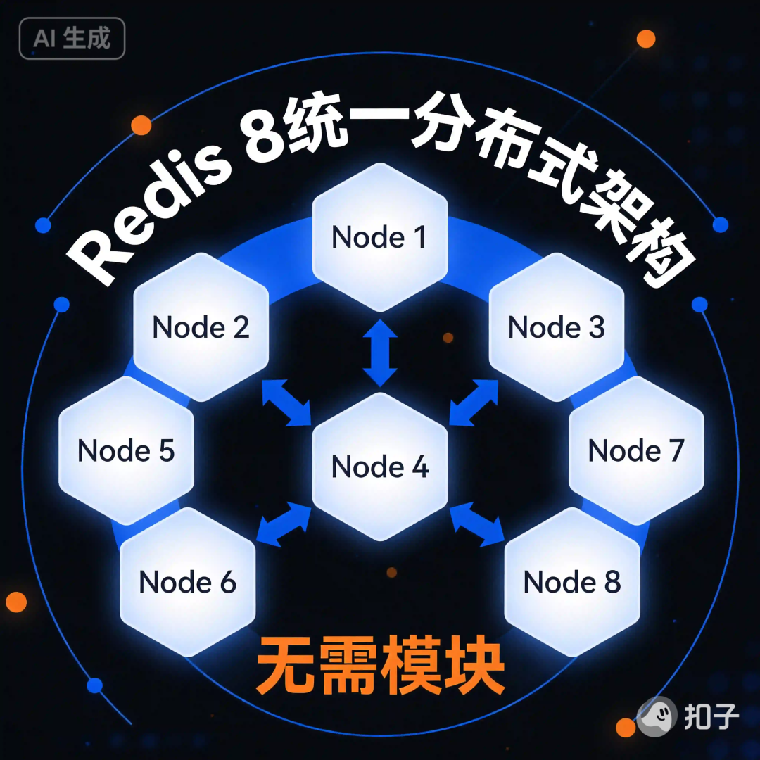 Redis 8统一分布式架构图