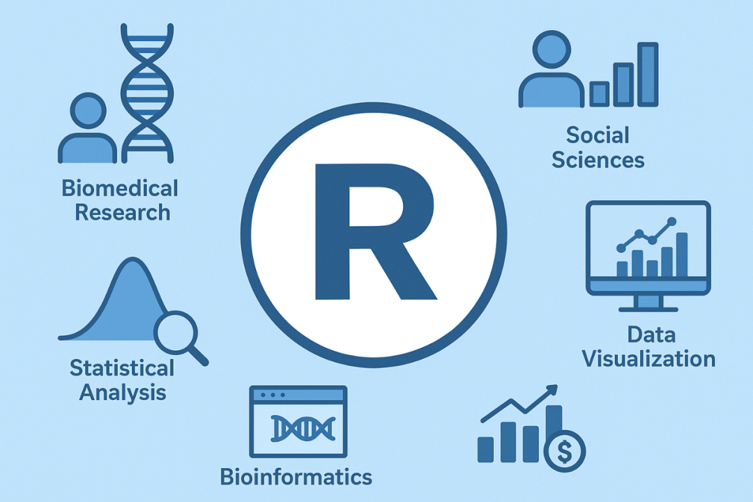 R语言在多个专业领域的应用示意图
