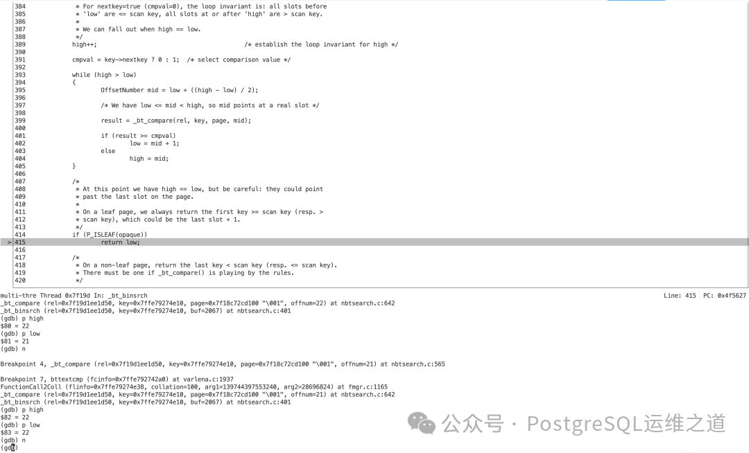 调试：确定首个匹配项位置为22