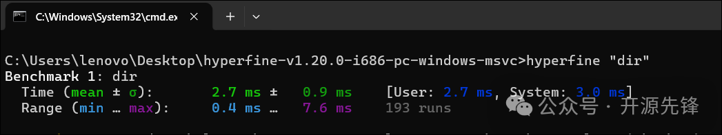 Windows 下测试 dir 命令耗时结果