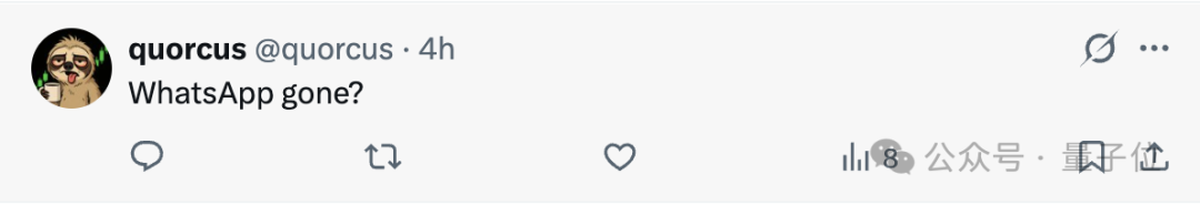 另一条关于 WhatsApp 的推文截图