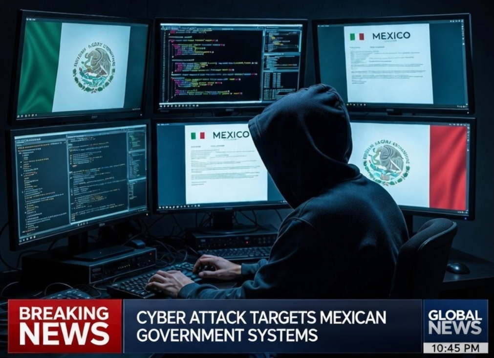 黑客利用AI攻击墨西哥政府系统的概念图