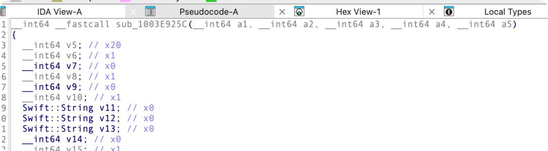 IDA中无符号函数的伪代码