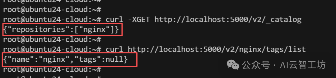 验证镜像删除结果的命令行输出