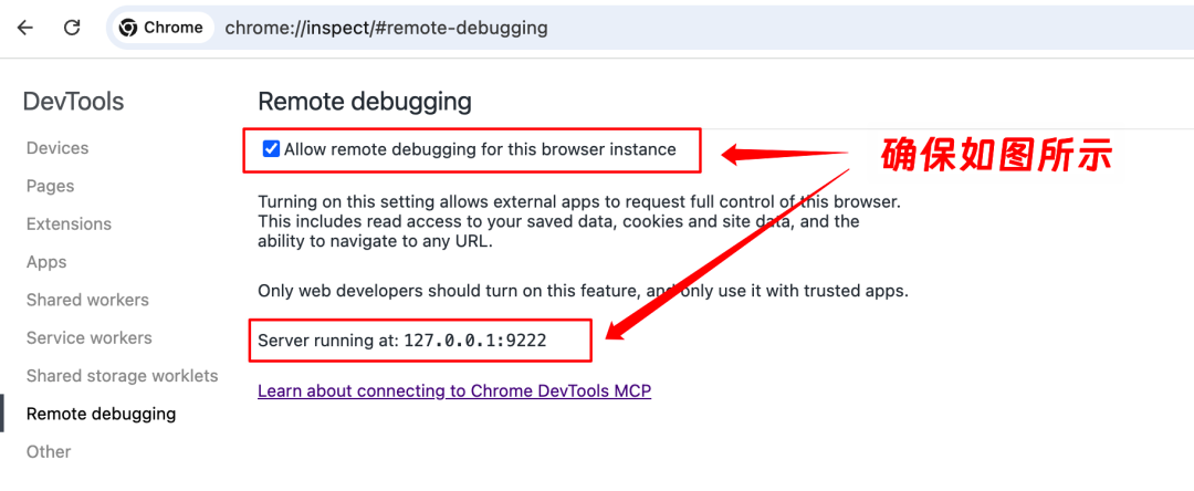 Chrome远程调试设置界面