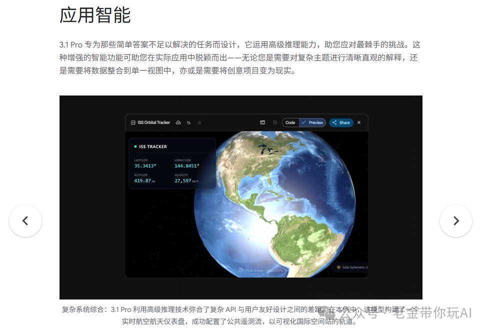 Gemini 3.1 Pro 构建的 ISS 轨道追踪仪表盘