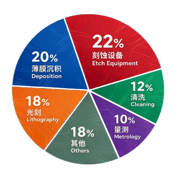 半导体设备市场结构占比饼状图