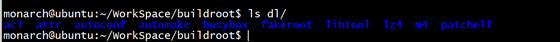 终端显示 buildroot dl 目录下的第三方包列表
