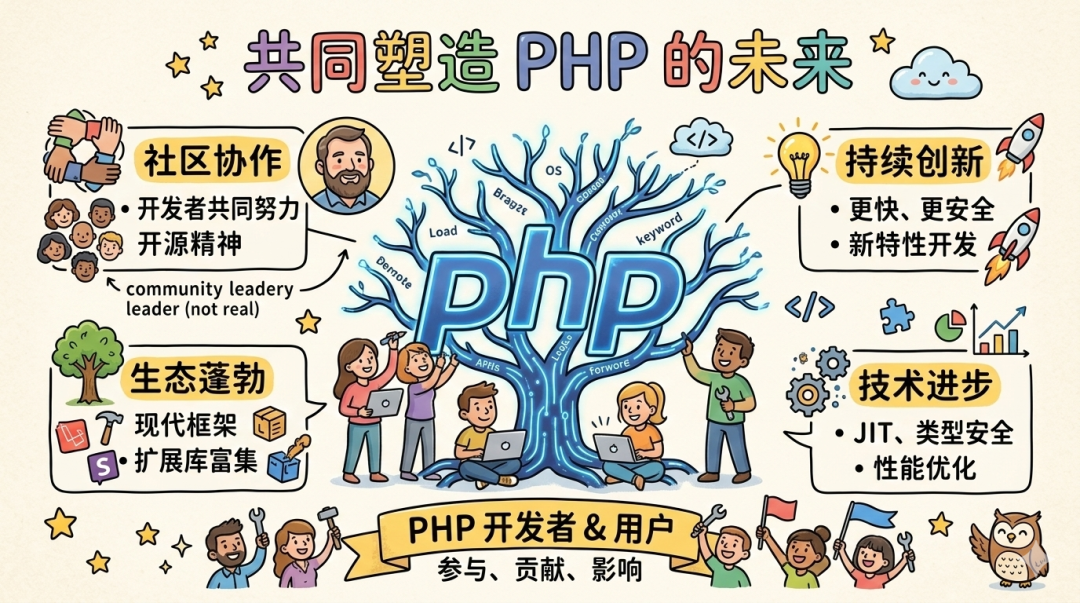 PHP基金会未来展望插画