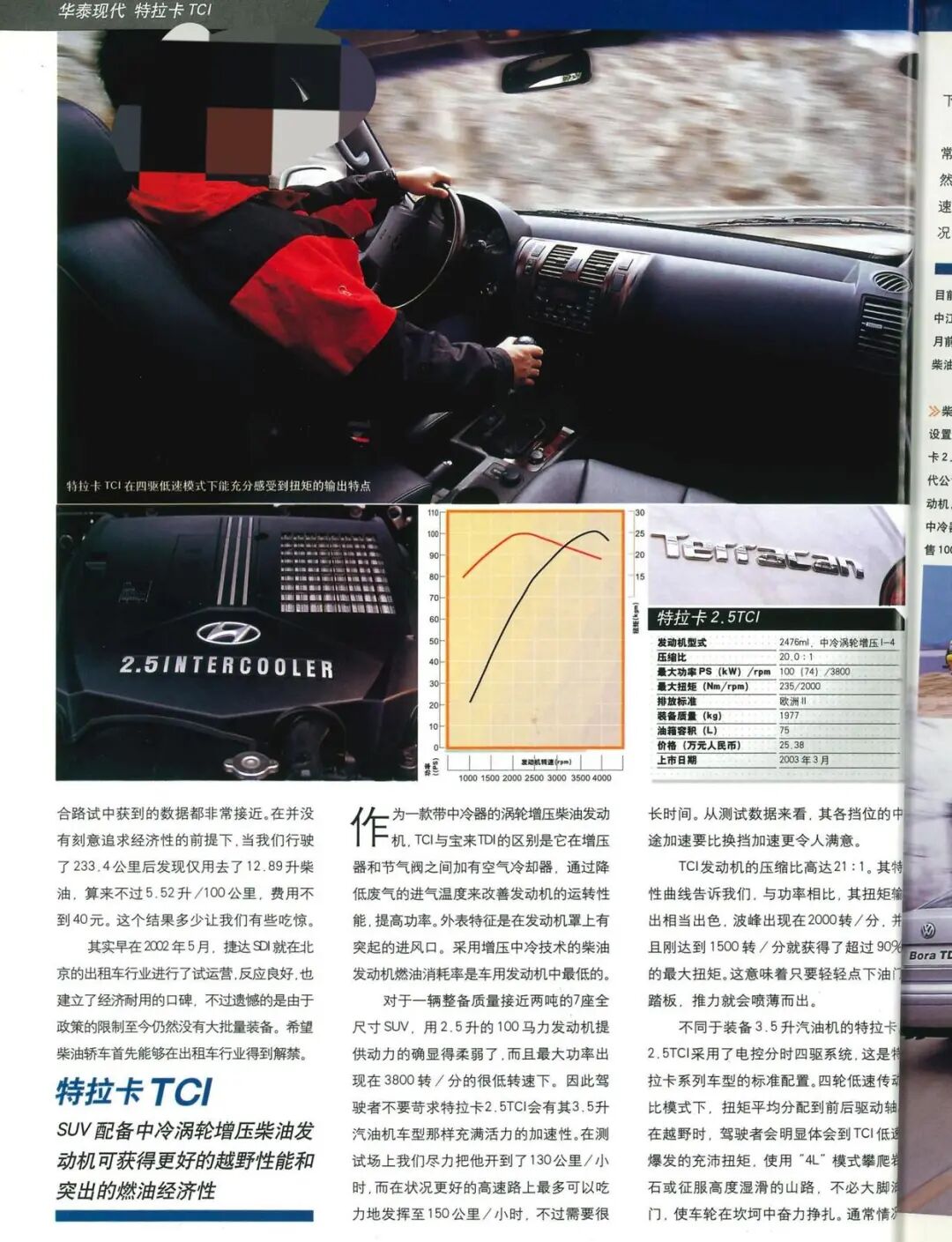 一篇关于华泰现代特拉卡TCI SUV的评测页面