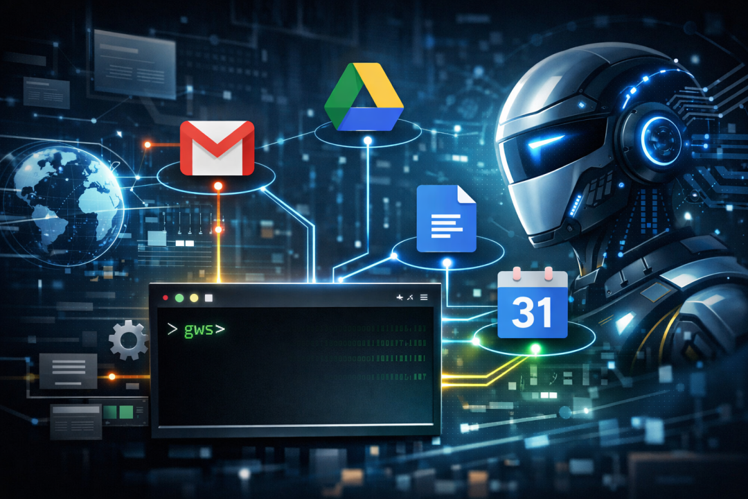 Google Workspace CLI 概念插画