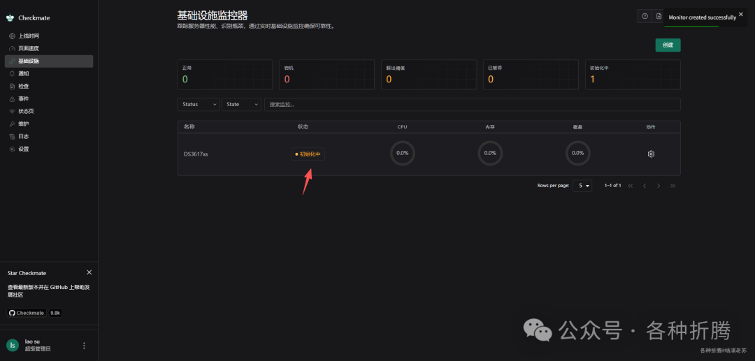 监控项初始化中