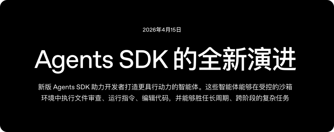 Agents SDK 全新演进宣传海报,显示日期与核心功能简介