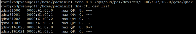 为 VF 预留队列后的设备列表