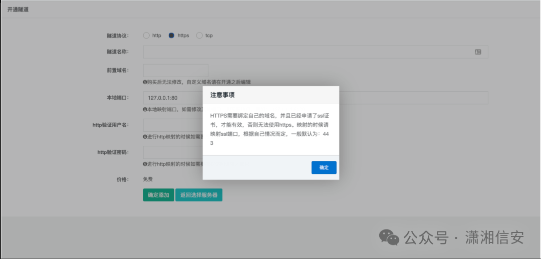 隧道协议选择界面