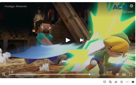 Minecraft史蒂夫与塞尔达传说林克在Switch上对战画面