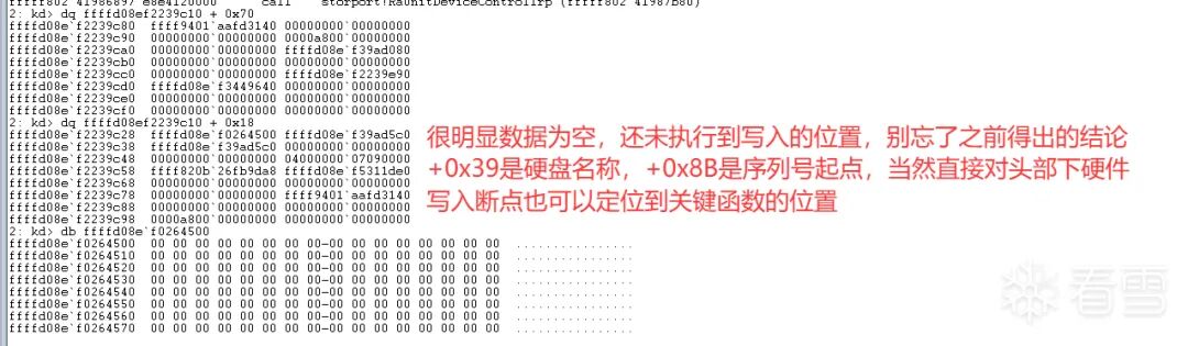 验证内存数据为空，并重新下硬件断点