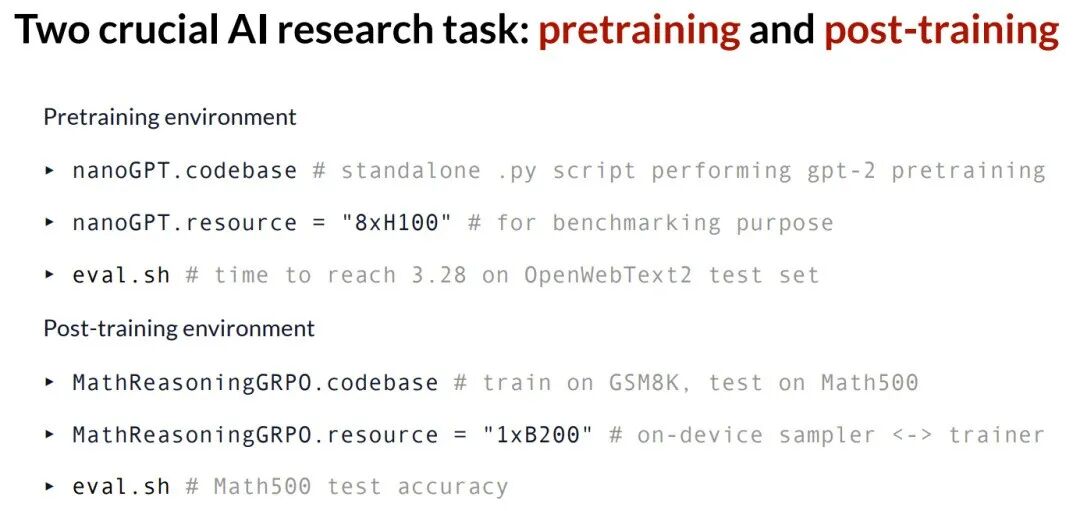两个AI研究任务的具体设置