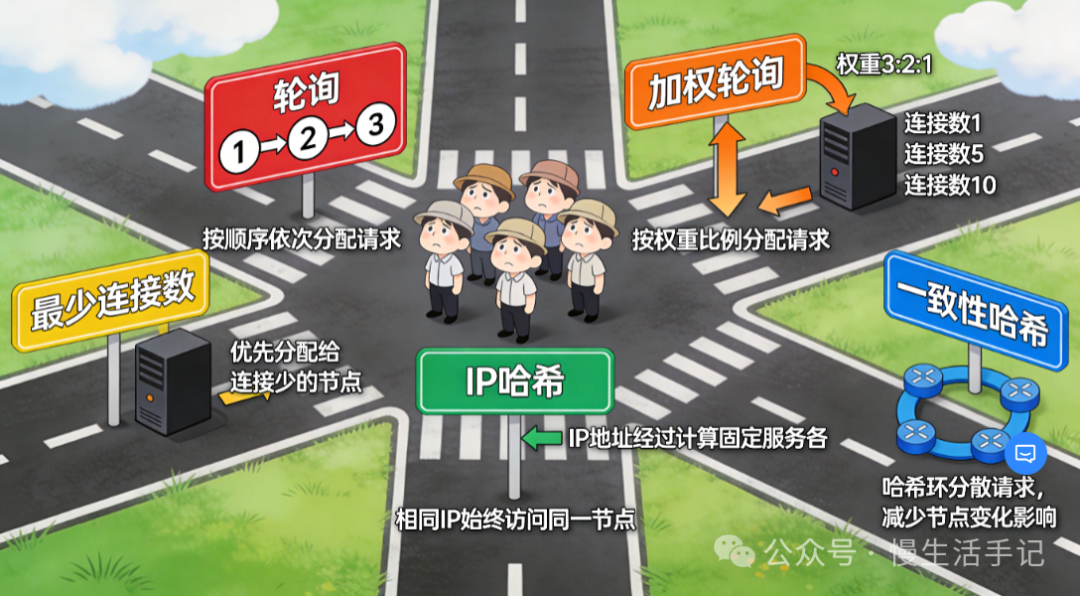 负载均衡算法原理对比图