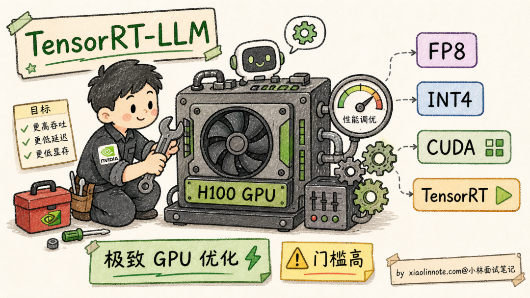 TensorRT-LLM 极致 GPU 优化示意