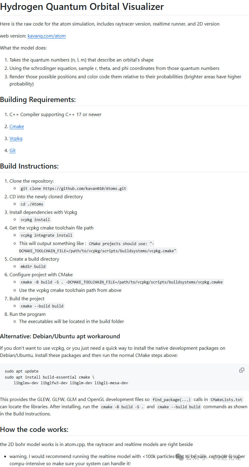 Hydrogen Quantum Orbital Visualizer项目构建文档截图