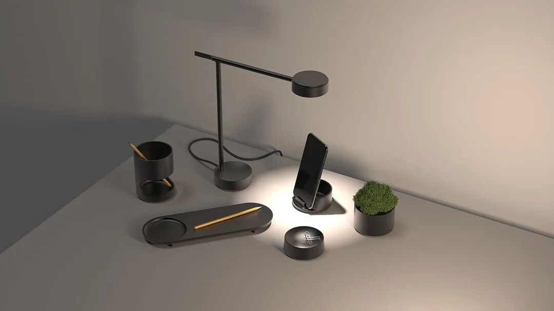 黑灰配色办公桌面场景