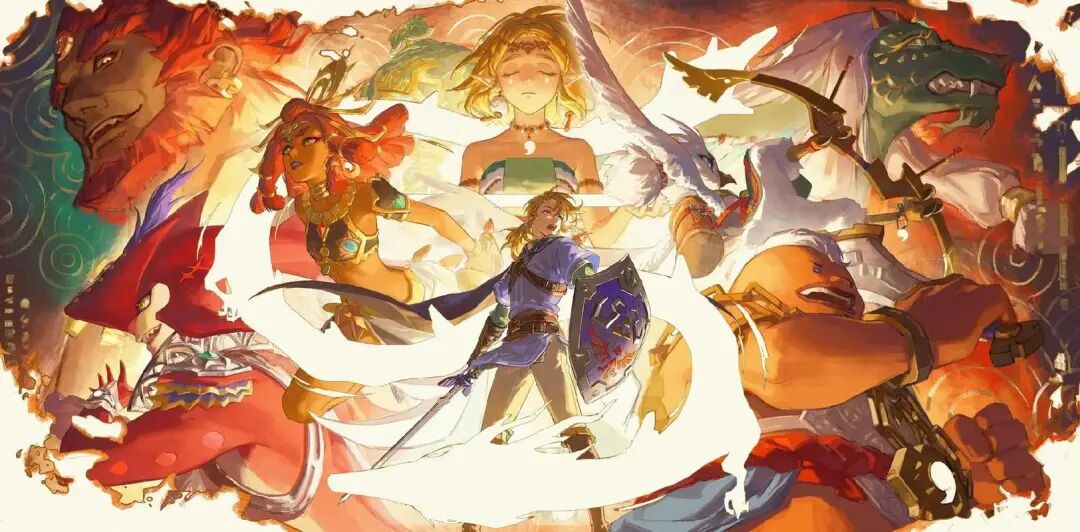 《塞尔达传说》系列角色群像插画