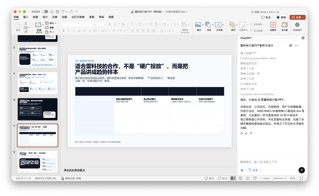 跑题的PPT页面，显示合作价值内容