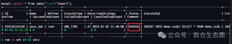 任务状态已变为PAUSED