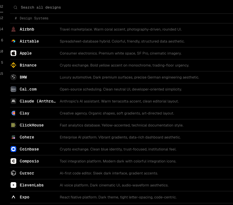 各大品牌设计系统列表